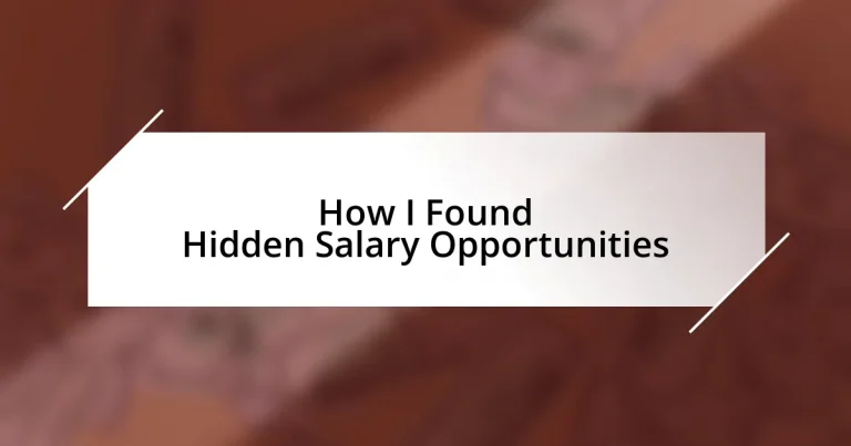 How I Found Hidden Salary Opportunities