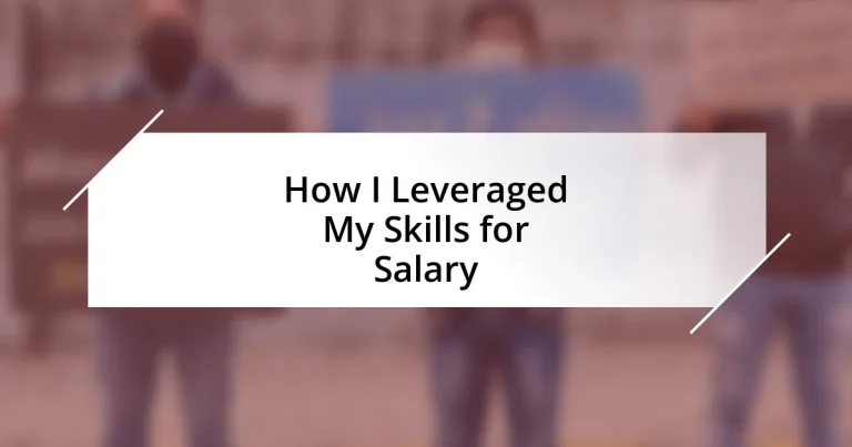 How I Leveraged My Skills for Salary