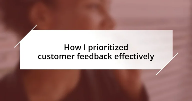 How I prioritized customer feedback effectively