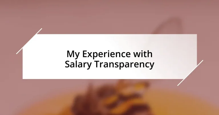 My Experience with Salary Transparency