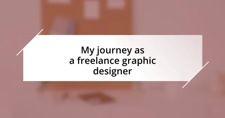 My journey as a freelance graphic designer