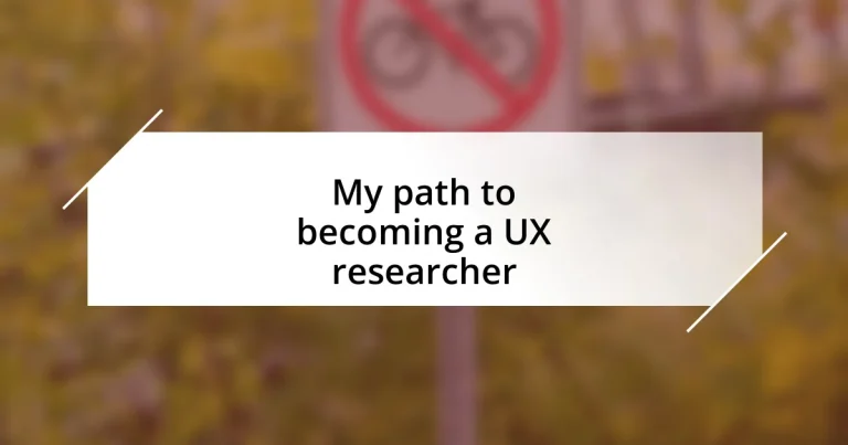 My path to becoming a UX researcher