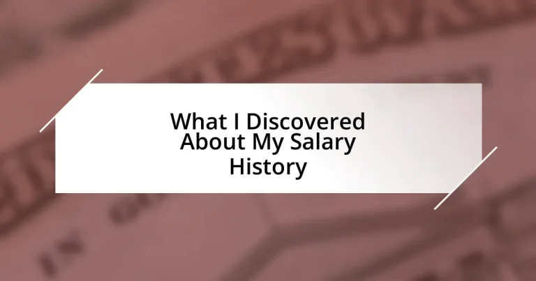 What I Discovered About My Salary History