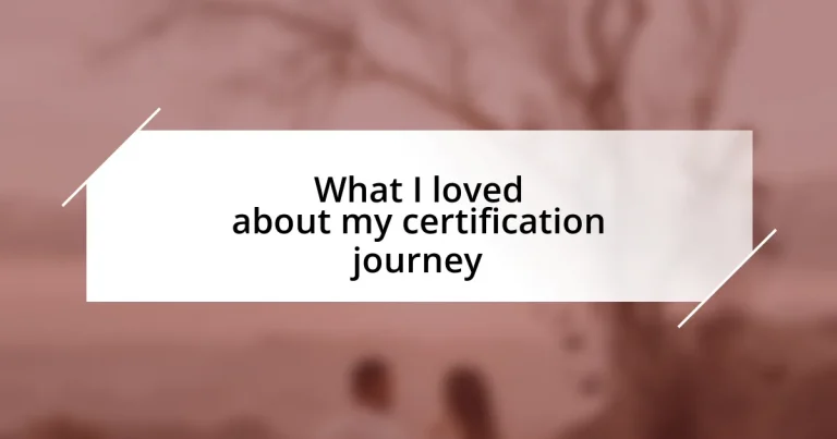 What I loved about my certification journey