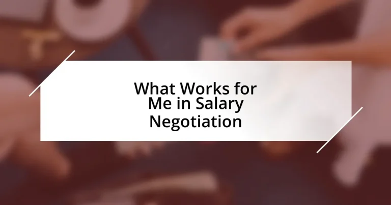 What Works for Me in Salary Negotiation