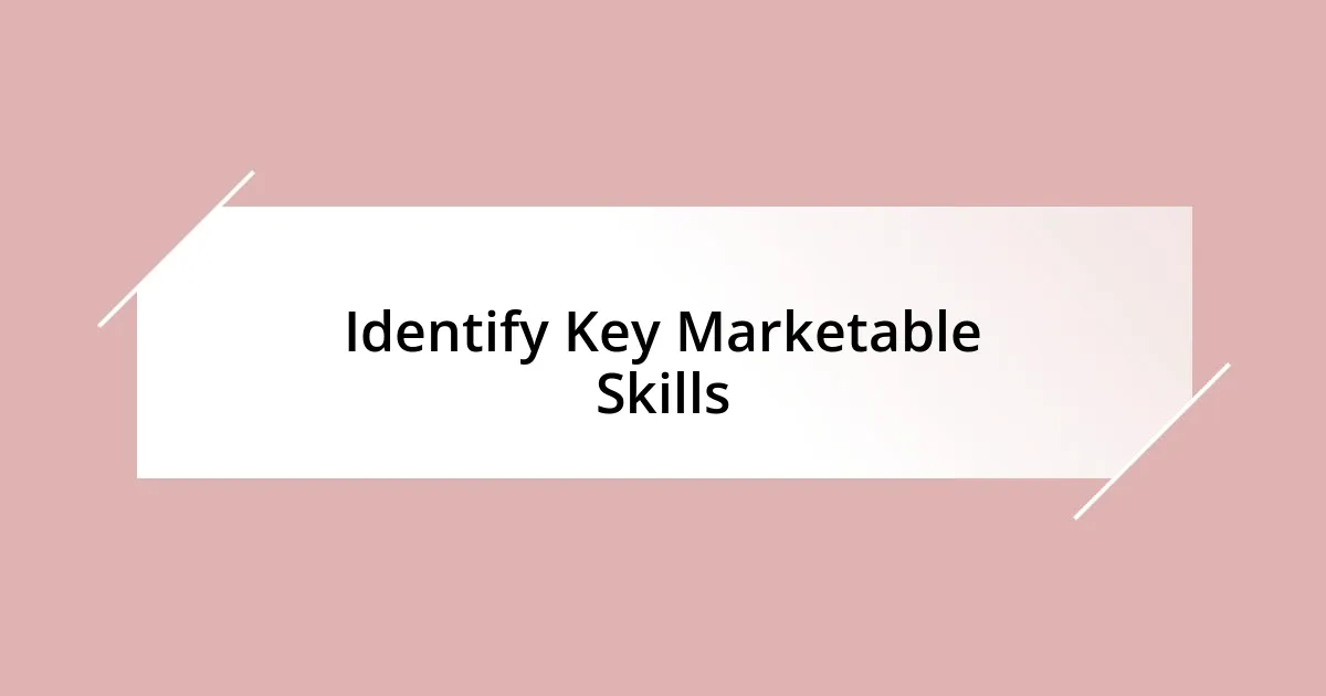 Identify Key Marketable Skills