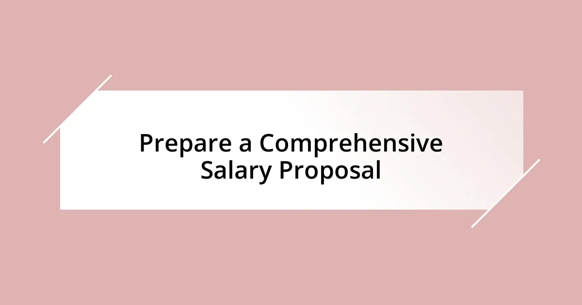 Prepare a Comprehensive Salary Proposal