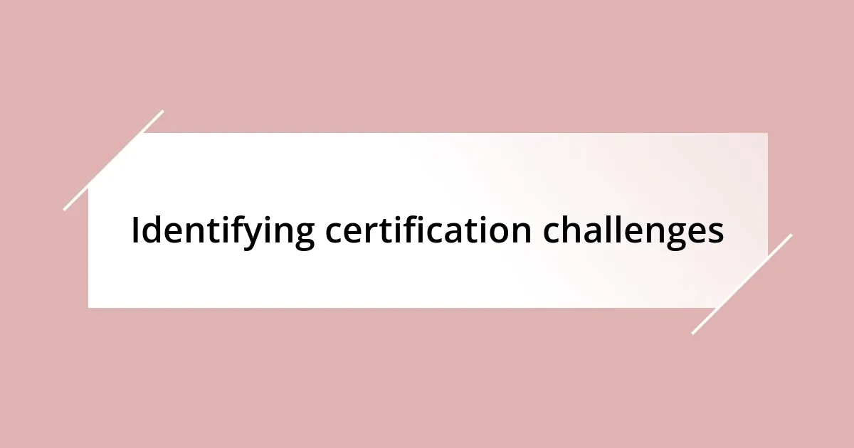 Identifying certification challenges