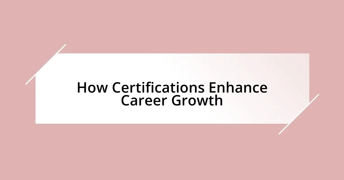 How Certifications Enhance Career Growth