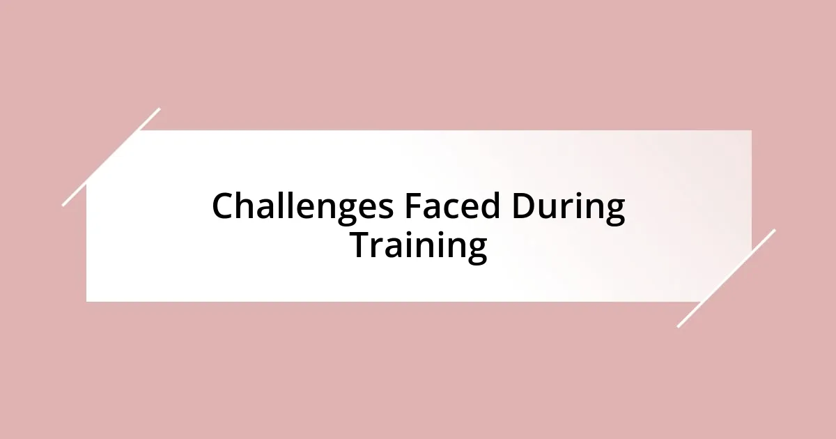 Challenges Faced During Training